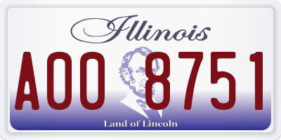 IL license plate A008751