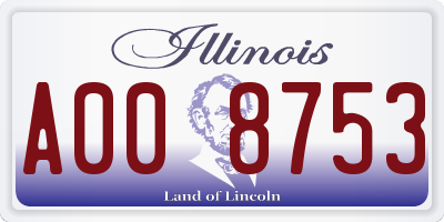 IL license plate A008753
