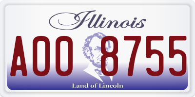 IL license plate A008755