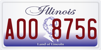 IL license plate A008756