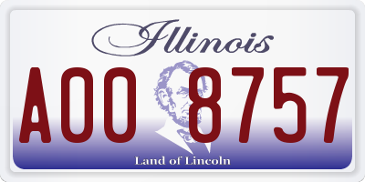 IL license plate A008757