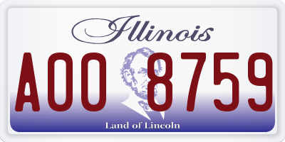 IL license plate A008759