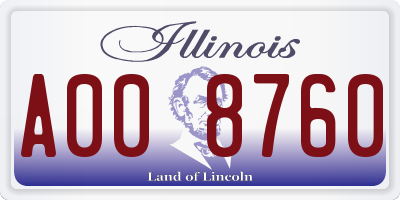 IL license plate A008760