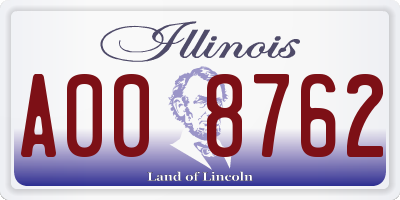 IL license plate A008762