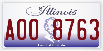 IL license plate A008763