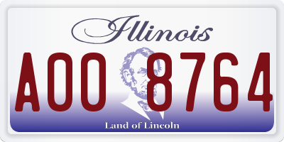 IL license plate A008764