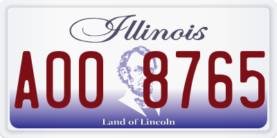 IL license plate A008765