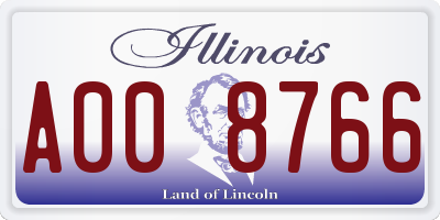 IL license plate A008766