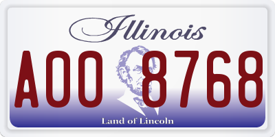 IL license plate A008768