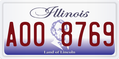 IL license plate A008769