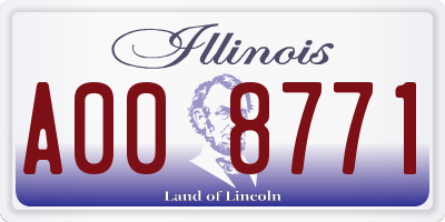 IL license plate A008771