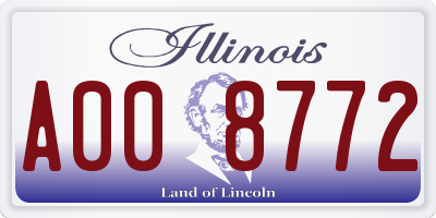 IL license plate A008772