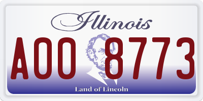 IL license plate A008773