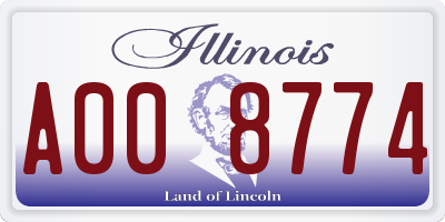 IL license plate A008774
