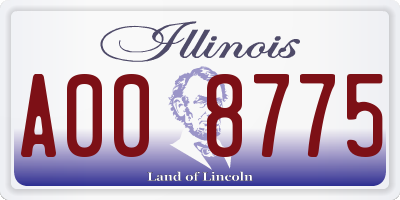 IL license plate A008775