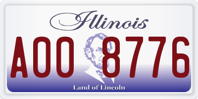 IL license plate A008776