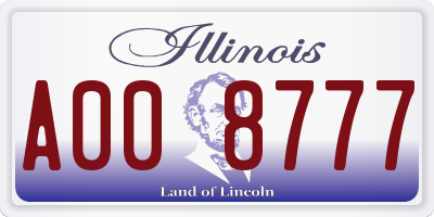 IL license plate A008777