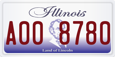 IL license plate A008780