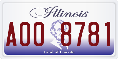 IL license plate A008781