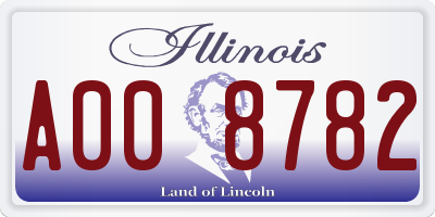 IL license plate A008782