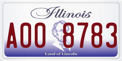 IL license plate A008783