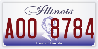 IL license plate A008784