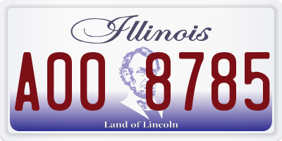 IL license plate A008785