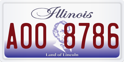 IL license plate A008786