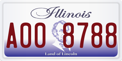 IL license plate A008788