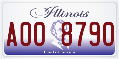 IL license plate A008790