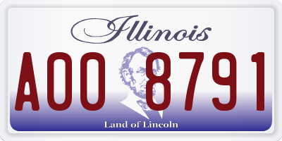 IL license plate A008791