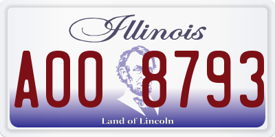 IL license plate A008793