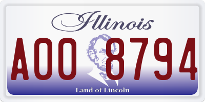 IL license plate A008794