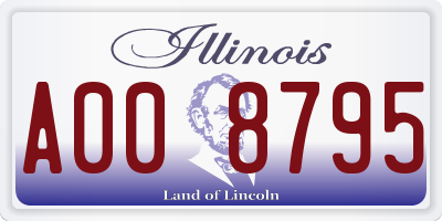 IL license plate A008795