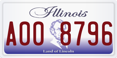 IL license plate A008796