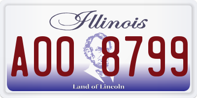 IL license plate A008799