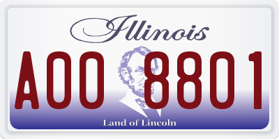 IL license plate A008801