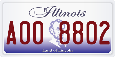 IL license plate A008802