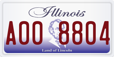 IL license plate A008804