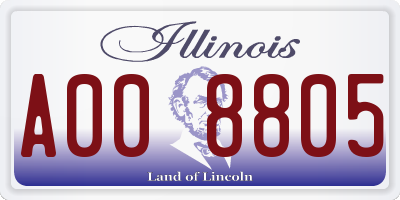 IL license plate A008805