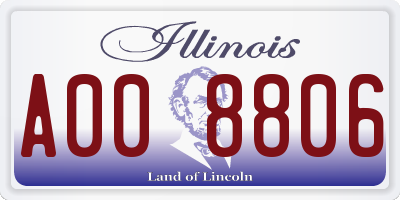 IL license plate A008806