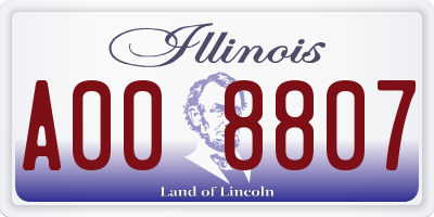 IL license plate A008807