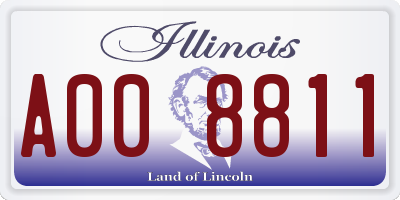 IL license plate A008811