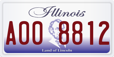 IL license plate A008812