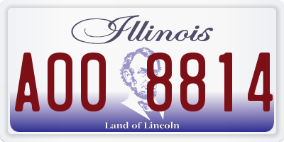 IL license plate A008814