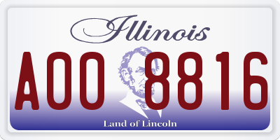 IL license plate A008816