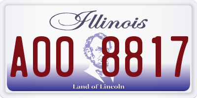 IL license plate A008817