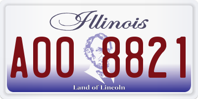 IL license plate A008821