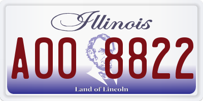 IL license plate A008822