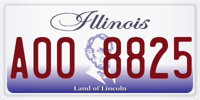 IL license plate A008825